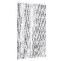 cortina antimoscas chenilla gris claro y gris oscuro 118x220 cm vidaxl