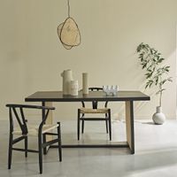 mesa de mango macizo y rejilla para 6 pers