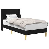 estructura de cama liso con cabecera negro 90 x 200 cm tela vidaxl