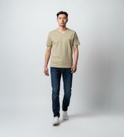 tommy hilfiger para hombre mw0mw39249 camiseta con cuello de pico y logo bordado kaki s casual verde algodon manga corta