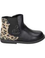 botines para nina jupifly 8002 negro y animal print 28