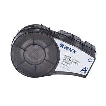 Brady M21-11-427 cinta de vinilo laminado negro sobre blanco 12,70 mm x 19,05 mm (original)