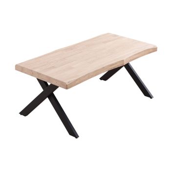 Mesa de centro de madera y acero, negra