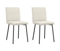 vidaxl sillas de comedor 2 unidades terciopelo crema