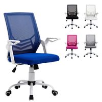 vinsetto silla de oficina ergonomica giratoria azul altura ajustable reposabrazos abatible soporte lumbar respaldo transpirable   aosom espana