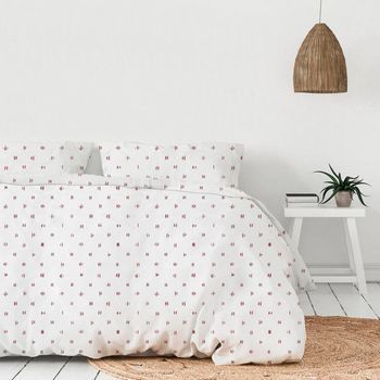 Funda Nórdica Punto Algodón Pincel Cooper Blanco Cama De 135cm