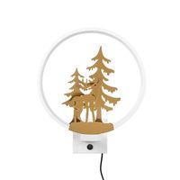 lampara de pared xmas32 oro blanco metal 30x36x10 cm
