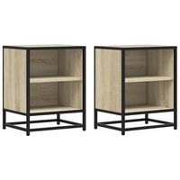 juego de mesitas de noche mesillas de noche - madera ingenieria roble sonoma 40x31x50cm
