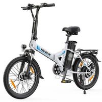 bicicleta electrica plegable varun c20-1 pro de 20 bateria de 48 v y 13 ah 7 velocidades blanco
