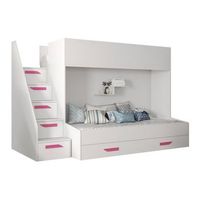 litera hartford 356 de dos pisos blanco aglomerado laminado somieres 95x247x167cm