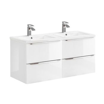 Mueble lavabo doble encastrable 120 cm tableros laminados blanco