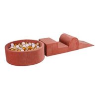 meowbaby parque infantil de espuma con piscina de bolas marsala  oroblancobeige 200 pcs