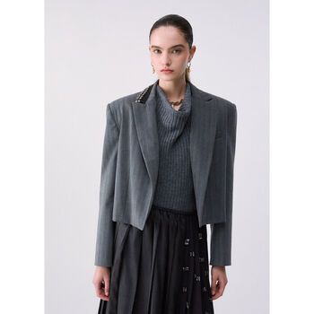 Liu Jo Chaquetas Chaqueta cropped de raya diplomática para mujer
