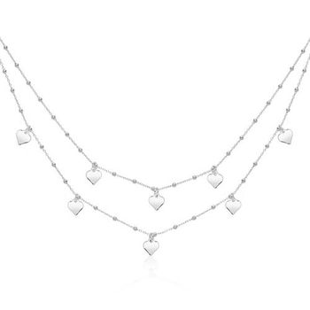 Cadena de capas corazones de plata 925
