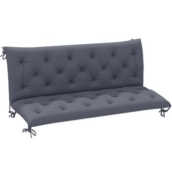 Outsunny - Cojín para banco de jardín, asiento y respaldo, para sofá columpio de 3 plazas, gran comodidad, 98 x 8 cm, gris
