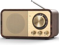 radio digital retro ibettertec con bluetooth radio fm entrada auxiliarusb radio vintage para cocina dormitorio y oficina