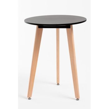 Mesa Synk Redonda 60 Cm De Madera 71*50*50 Cm - Negro