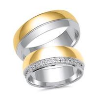 alianzas de oro blanco y amarillo con 36 diamantes