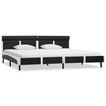 Cama Matrimonial | Cama Doble | Estructura Cama Led Sin Colchón Cuero Sintético Gris 180x200 Cm Cfw93989