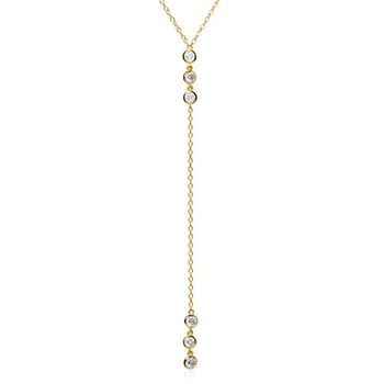 Cadena y de plata 925 dorada con circonitas
