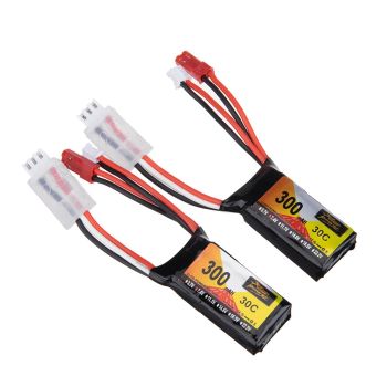 2 Baterías LiPo ZOP Power de 7.4V 300mAh 30C 2S con conector PH2.0 para drones RC