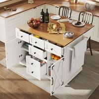 isla de cocina movil de alta gama gran capacidad de almacenamiento vetas de madera diseno moderno blanco