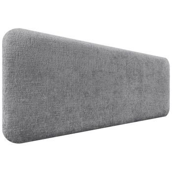 Dhome Cabecero Tapizado En Lana Liso Redondeado Para Pared Acústicos Cabeceros Absorbentes Cabezal Cama Dormitorio (gris, 140cm)