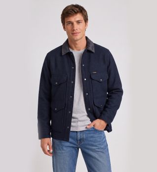 Filson para hombre. FMCPS0144 Chaqueta Spokane Insulated Cruiser marino (L), Casual, Lana
