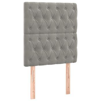 Cabecero De Terciopelo Gris Claro 80x7x118/128 Cm Vidaxl