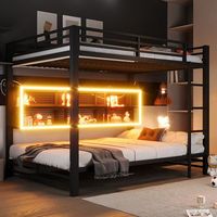 sweiko litera 140x200 cm armarios integrados led estructura robusta negro