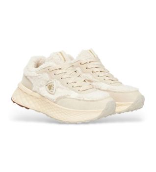 Blauer para mujer. F5LYNN02 Zapatillas Lynn 02 beige (37), 3 a 5cm, Ante, Cordones, Casual