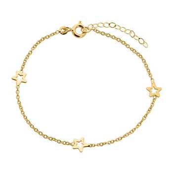 9 quilates pulsera de oro con estrellas