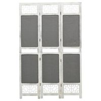 biombo separador de ambientes 3 paneles 105 x 165 cm tela gris y mdf dec030763