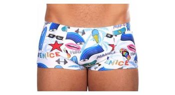 Banador de playa mako shorty venice blanco   multicolor