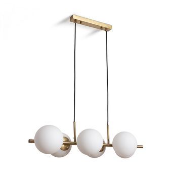 Lámpara Colgante Metal Y Cristal Moonlight Brass 6 Focos Dorado