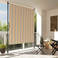 persiana enrollable - uso exterior - poliester y acero - amarillo y blanco 150x270cm