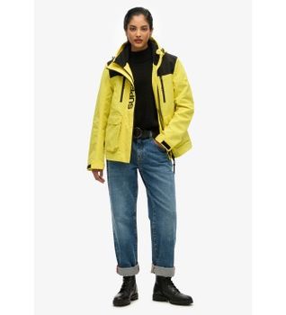Superdry para mujer. W5011847A Abrigo Colour Block Ult amarillo (M), Casual, Poliéster, Outdoor