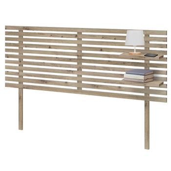 Dhome Cabecero Con Estantes De Madera Reciclada Dm Colgante Pared Estilo Palet Japones Con Patas 145x46cm Cama Vintage Nordico (145cm, Roble)