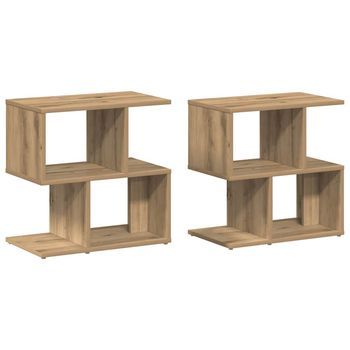 Mesitas De Noche 2 Uds Madera Ingeniería Roble 50x30x51,5 Cm Vidaxl