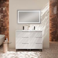 mueble ezio 120 cm 6c blanco mate pack mueble  lavabo