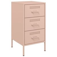 mesita de noche acero laminado en frio rosa 36x39x68 cm