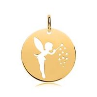colgante de hada de plata 925 chapada en oro