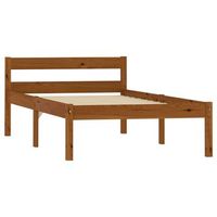 cama individual  estructura cama sin colchon madera pino marron miel 90x200 cm cfw45331