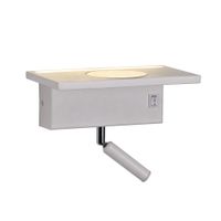 aplique pared blanco con 2 luces led independientes y puerto usb