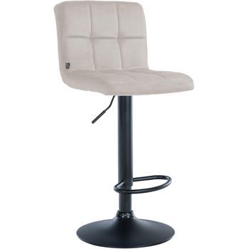 Taburete De Bar Peru Terciopelo Crema 47x46x94 Cm Clp