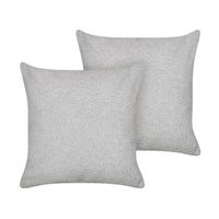 conjunto de 2 cojines decorativos de boucle con relleno funda extraible 45 x 45 cm gris leuzea