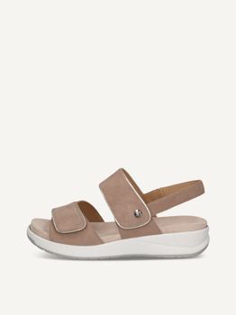 CAPRICE Heeled sandal, brown, made of Leather and textile without heel, Size 37