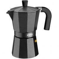monix- cafetera vitro noir de aluminio italiana de 1 a 12 tazas de cafe apta para cocina de gas vitroceramica y electrica