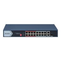 switch de red hikvision ds-3e0318p-emc 16 puertos poe 10100 mbps 2x gigabit rj45sfp montaje en rack