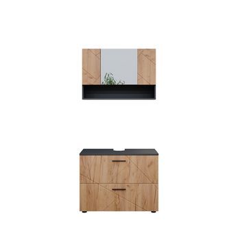 Conjunto De Muebles De Baño Irma 2 Partes, Armario Bajo 80 Cm Vicco